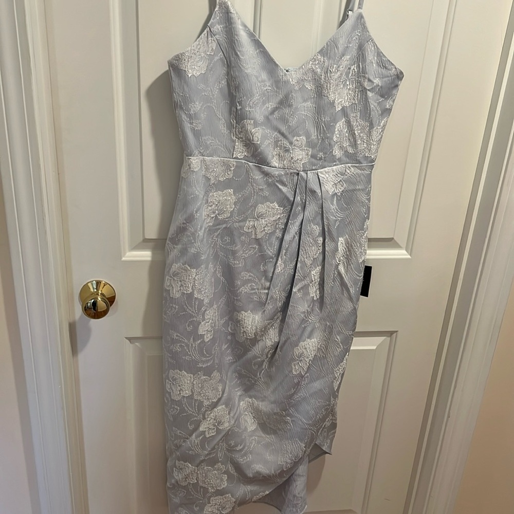 Light blue jacquard petal dress